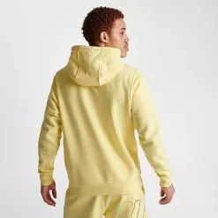 Men's Nike Club Fleece+ Futura Fleece Pullover Hoodie Lemon Chiffon - DX0541 706 -Fashion Clothing Shop DX0541 706 M4