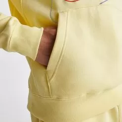 Men's Nike Club Fleece+ Futura Fleece Pullover Hoodie Lemon Chiffon - DX0541 706 -Fashion Clothing Shop DX0541 706 M6