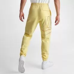Nike Club Fleece+ Futura Logo Fleece Sweatpants Lemon Chiffon - DX0547 706 -Fashion Clothing Shop DX0547 706 M4
