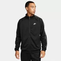 Men's Nike Sportswear Club Full-Zip Track Jacket Black/White - DX0670 010