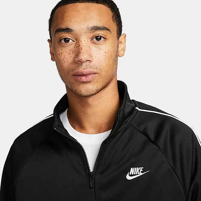 Men's Nike Sportswear Club Full-Zip Track Jacket Black/White - DX0670 010 4 Men's Nike Sportswear Club Full-Zip Track Jacket Black/White - DX0670 010 - Image 4