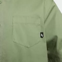 Men's Nike Club Button-Down Short-Sleeve Woven Top Oil Green - DX0898 386 -Fashion Clothing Shop DX0898 386 M5