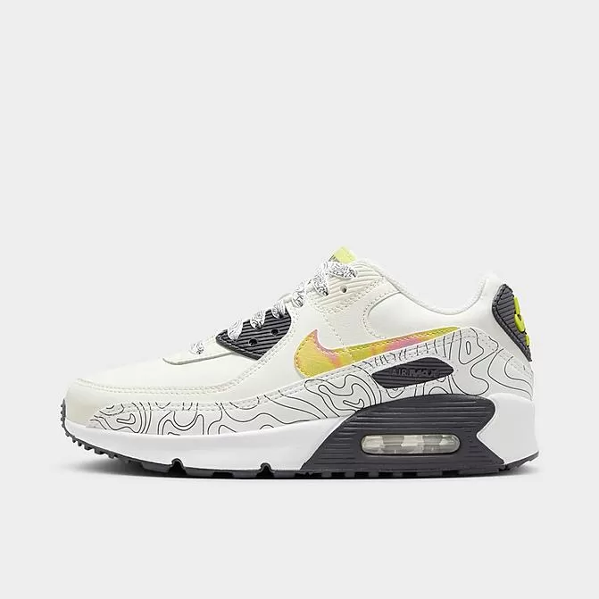 Big Kids' Nike Air Max 90 LTR SE Casual Shoes Sail/Gridiron/Bright Cactus/Multicolor - DX1814 100 1 Big Kids' Nike Air Max 90 LTR SE Casual Shoes Sail/Gridiron/Bright Cactus/Multicolor - DX1814 100