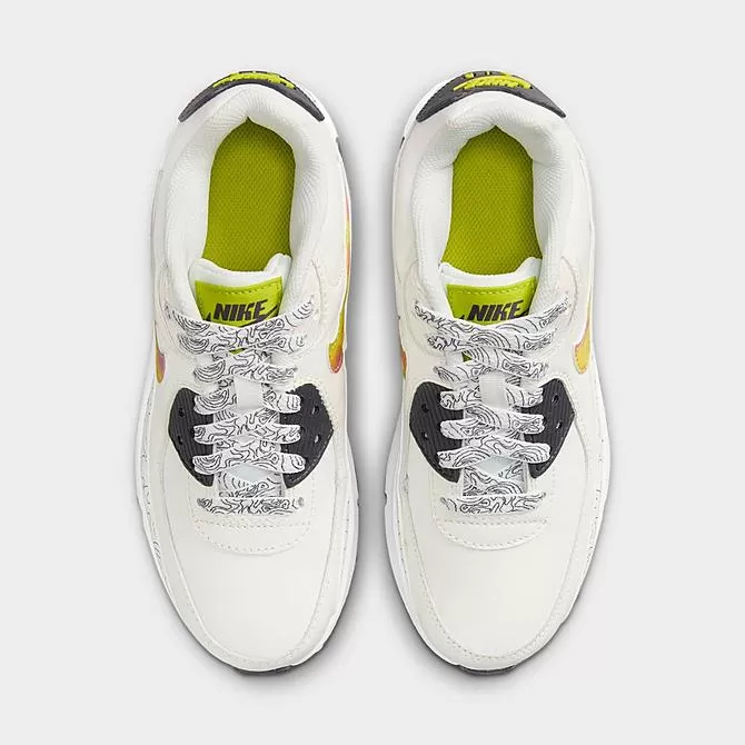 Big Kids' Nike Air Max 90 LTR SE Casual Shoes Sail/Gridiron/Bright Cactus/Multicolor - DX1814 100 5 Big Kids' Nike Air Max 90 LTR SE Casual Shoes Sail/Gridiron/Bright Cactus/Multicolor - DX1814 100 - Image 5