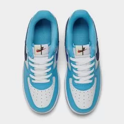Little Kids' Nike Force 1 LV8 2 Casual Shoes White/Light Photo Blue/Deep Royal Blue - DX2164 100 -Fashion Clothing Shop DX2164 100 P5