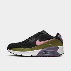 Big Kids' Nike Air Max 90 SE Casual Shoes Black/Pilgrim/Canyon Purple/Elemental Pink - DX3091 001