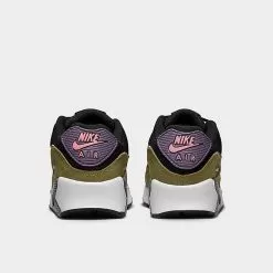 Big Kids' Nike Air Max 90 SE Casual Shoes Black/Pilgrim/Canyon Purple/Elemental Pink - DX3091 001 -Fashion Clothing Shop DX3091 001 P4