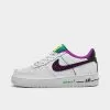 Big Kids' Nike Air Force 1 LV8 SE Casual Shoes White/Black/Vivid Purple/Light Menta - DX3933 100