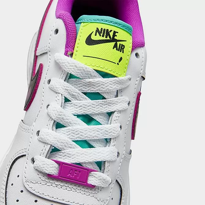 Big Kids' Nike Air Force 1 LV8 SE Casual Shoes White/Black/Vivid Purple/Light Menta - DX3933 100 3 Big Kids' Nike Air Force 1 LV8 SE Casual Shoes White/Black/Vivid Purple/Light Menta - DX3933 100 - Image 3