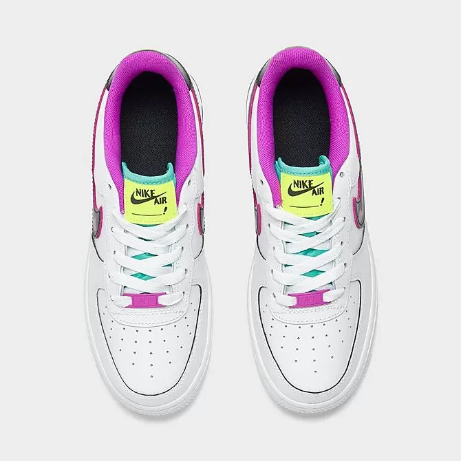 Big Kids' Nike Air Force 1 LV8 SE Casual Shoes White/Black/Vivid Purple/Light Menta - DX3933 100 5 Big Kids' Nike Air Force 1 LV8 SE Casual Shoes White/Black/Vivid Purple/Light Menta - DX3933 100 - Image 5