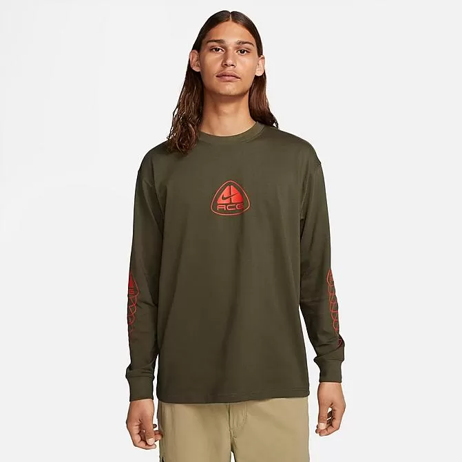 Men's Nike ACG Lungs Logo Graphic Long-Sleeve T-Shirt Cargo Khaki - DX9454 325 1 Men's Nike ACG Lungs Logo Graphic Long-Sleeve T-Shirt Cargo Khaki - DX9454 325