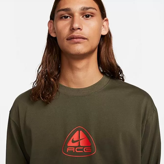 Men's Nike ACG Lungs Logo Graphic Long-Sleeve T-Shirt Cargo Khaki - DX9454 325 4 Men's Nike ACG Lungs Logo Graphic Long-Sleeve T-Shirt Cargo Khaki - DX9454 325 - Image 4