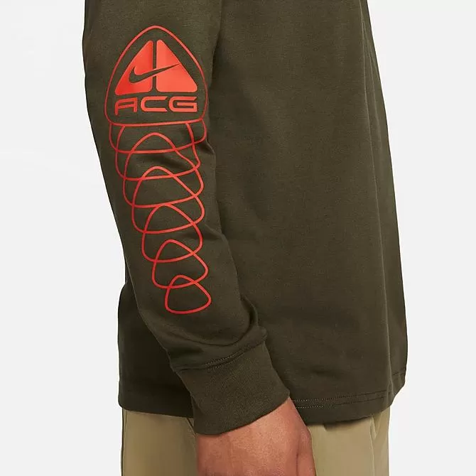 Men's Nike ACG Lungs Logo Graphic Long-Sleeve T-Shirt Cargo Khaki - DX9454 325 5 Men's Nike ACG Lungs Logo Graphic Long-Sleeve T-Shirt Cargo Khaki - DX9454 325 - Image 5