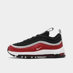 Little Kids' Nike Air Max 97 SE Stretch Lace Casual Shoes Black/Metallic Silver/Varsity Red/White - DZ2665 001