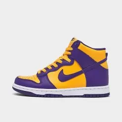 Big Kids' Nike Dunk High Casual Shoes Court Purple/Gold - DZ4454 500