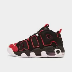 Big Kids' Nike Air More Uptempo Basketball Shoes Black/White/University Red - FB1344 001