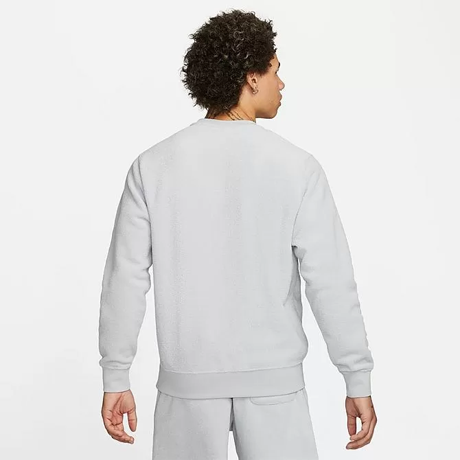 Men's Nike Club Terry Crewneck Sweatshirt Wolf Grey/Black - FB4979 012 3 Men's Nike Club Terry Crewneck Sweatshirt Wolf Grey/Black - FB4979 012 - Image 3