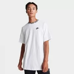 Fashion Clothing Shop 7 Men's Nike Sportswear Club Futura Logo T-Shirt White/Black - FB7309 100