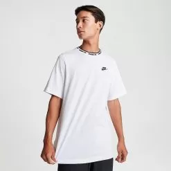 Men's Nike Sportswear Club Futura Logo T-Shirt White/Black - FB7309 100 7 Men's Nike Sportswear Club Futura Logo T-Shirt White/Black - FB7309 100 -Fashion Clothing Shop FB7309 100 M3