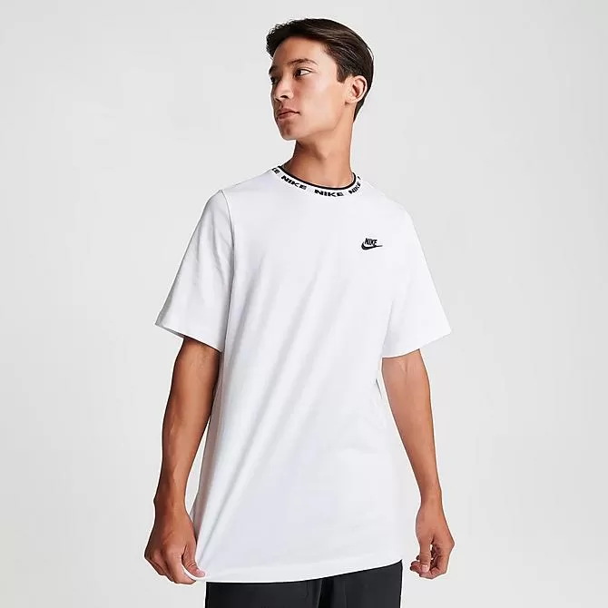 Men's Nike Sportswear Club Futura Logo T-Shirt White/Black - FB7309 100 3 Men's Nike Sportswear Club Futura Logo T-Shirt White/Black - FB7309 100 - Image 3
