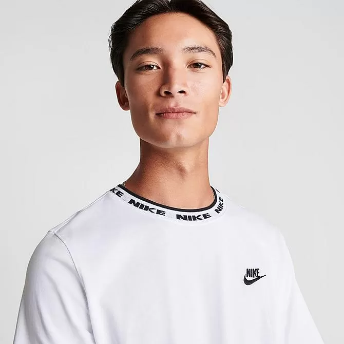 Men's Nike Sportswear Club Futura Logo T-Shirt White/Black - FB7309 100 5 Men's Nike Sportswear Club Futura Logo T-Shirt White/Black - FB7309 100 - Image 5