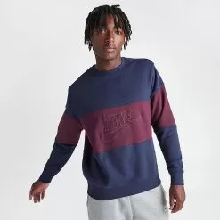 Men's Nike Club French Terry Colorblocked Crewneck Sweatshirt Midnight Navy/Night Maroon - FB7848 410 7 Men's Nike Club French Terry Colorblocked Crewneck Sweatshirt Midnight Navy/Night Maroon - FB7848 410 -Fashion Clothing Shop FB7848 410 M3