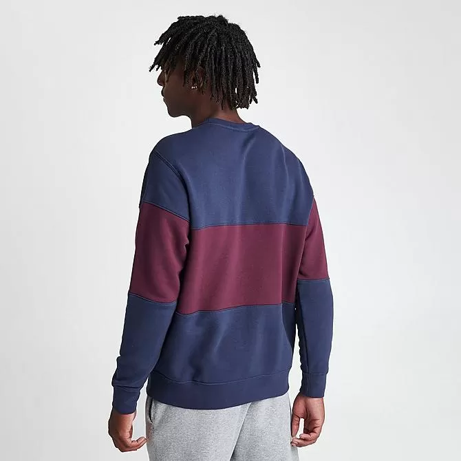 Men's Nike Club French Terry Colorblocked Crewneck Sweatshirt Midnight Navy/Night Maroon - FB7848 410 4 Men's Nike Club French Terry Colorblocked Crewneck Sweatshirt Midnight Navy/Night Maroon - FB7848 410 - Image 4
