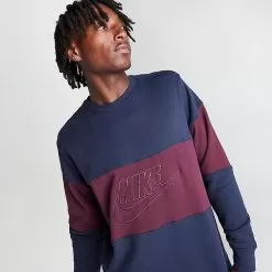 Men's Nike Club French Terry Colorblocked Crewneck Sweatshirt Midnight Navy/Night Maroon - FB7848 410 9 Men's Nike Club French Terry Colorblocked Crewneck Sweatshirt Midnight Navy/Night Maroon - FB7848 410 -Fashion Clothing Shop FB7848 410 M5