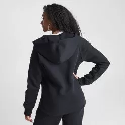 Women's Nike Sportswear Tech Fleece Windrunner Full-Zip Hoodie Black - FB8338 010 -Fashion Clothing Shop FB8338 010 M4