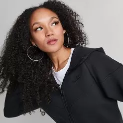 Women's Nike Sportswear Tech Fleece Windrunner Full-Zip Hoodie Black - FB8338 010 -Fashion Clothing Shop FB8338 010 M5