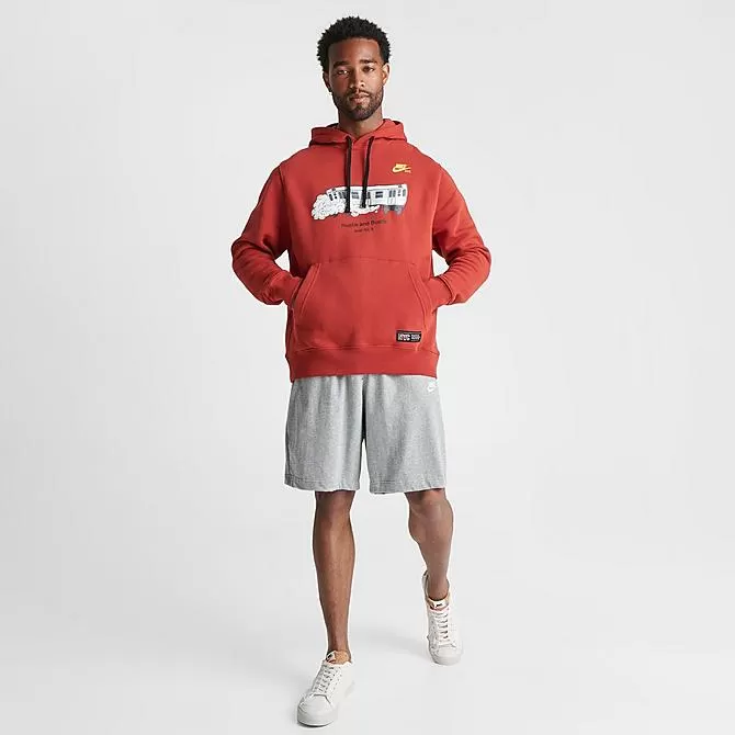 Men's Nike Sportswear Club Fleece NYC Hustle Graphic Hoodie Cinnabar/Black - FB9029 623 2 Men's Nike Sportswear Club Fleece NYC Hustle Graphic Hoodie Cinnabar/Black - FB9029 623 - Image 2