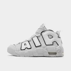 Big Kids' Nike Air More Uptempo Basketball Shoes Photon Dust/Metallic Silver/White - FD0022 001