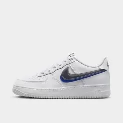 Big Kids' Nike Air Force 1 Impact Next Nature Casual Shoes White/Hyper Royal/Summit White/Black - FD0688 100