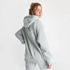 Women's Nike Sportswear Phoenix Fleece Oversized Pullover Hoodie Light Silver/Black - FD0892 034 -Fashion Clothing Shop FD0892 034 M4