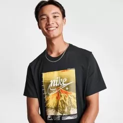 Men's Nike Sportswear Range Graphic T-Shirt Black/Dark Smoke Grey/White - FD1313 010 -Fashion Clothing Shop FD1313 010 M5