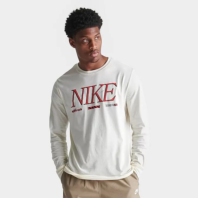 Men's Nike Sportswear Tuned Air Graphic Long-Sleeve T-Shirt Pale Ivory - FD1339 110 1 Men's Nike Sportswear Tuned Air Graphic Long-Sleeve T-Shirt Pale Ivory - FD1339 110