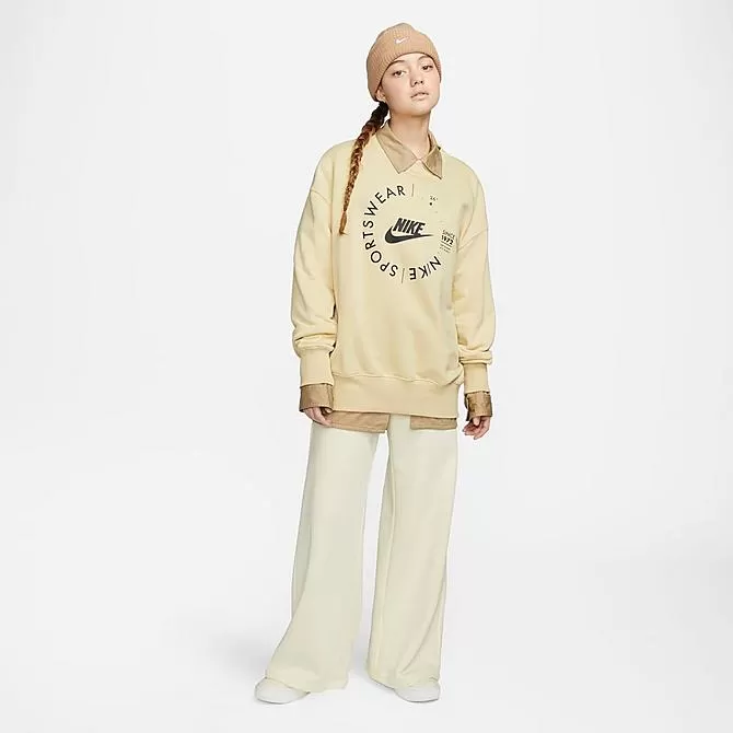 Women's Nike Sportswear Phoenix Fleece Oversized Crewneck Sweatshirt Team Gold - FD4234 783 2 Women's Nike Sportswear Phoenix Fleece Oversized Crewneck Sweatshirt Team Gold - FD4234 783 - Image 2