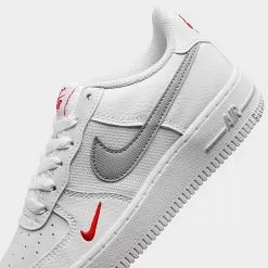 Big Kids' Nike Air Force 1 Casual Shoes White/Wolf Grey/Crimson - FD9772 100 -Fashion Clothing Shop FD9772 100 P3