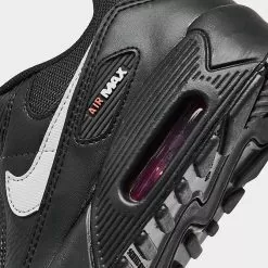 Big Kids' Nike Air Max 90 Next Nature Casual Shoes Black/Wolf Grey/Crimson - FD9776 001 -Fashion Clothing Shop FD9776 001 P3