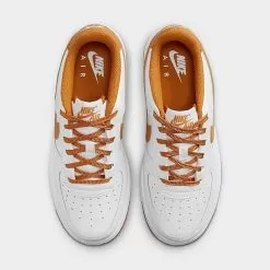 Big Kids' Nike Air Force 1 Low Casual Shoes White/Desert Ochre - FJ0706 100 -Fashion Clothing Shop FJ0706 100 P5