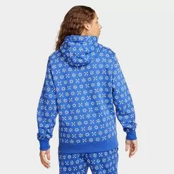 Men's Nike Sportswear Club Fleece Monogram Hoodie Game Royal - FJ1635 480 -Fashion Clothing Shop FJ1635 480 M3