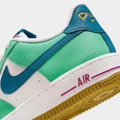 Big Kids' Nike Air Force 1 LV8 Casual Shoes White/Spring Green/Hyper Violet/Green Abyss - FJ4613 100 -Fashion Clothing Shop FJ4613 100 P3