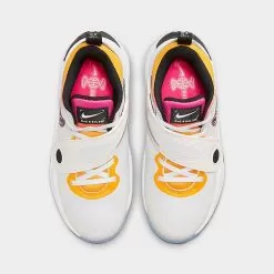 Big Kids' Nike Team Hustle D 11 Stretch Lace Basketball Shoes White/White/Phantom/Black - FJ7688 101 -Fashion Clothing Shop FJ7688 101 P5