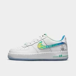 Big Kids' Nike Air Force 1 LV8 GCEL Casual Shoes White/White/Light Menta/Multicolor - FJ7691 191