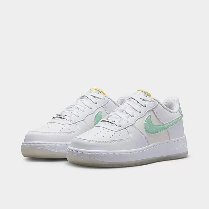 Big Kids' Nike Air Force 1 LV8 Casual Shoes White/White/Phantom/Mint Foam - FJ7706 131 2 Big Kids' Nike Air Force 1 LV8 Casual Shoes White/White/Phantom/Mint Foam - FJ7706 131 - Image 2