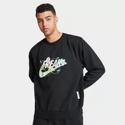 Men's Nike Giannis Standard Issue Connections Graphic Basketball Crewneck Sweatshirt Black - FJ9557 010