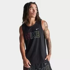 Men's Nike Sportswear Wordmark Graphic Tank Black/Multi - FN1458 010