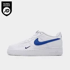 Big Kids' Nike Air Force 1 Casual Shoes White/Game Royal/Midnight Navy - FN3875 100