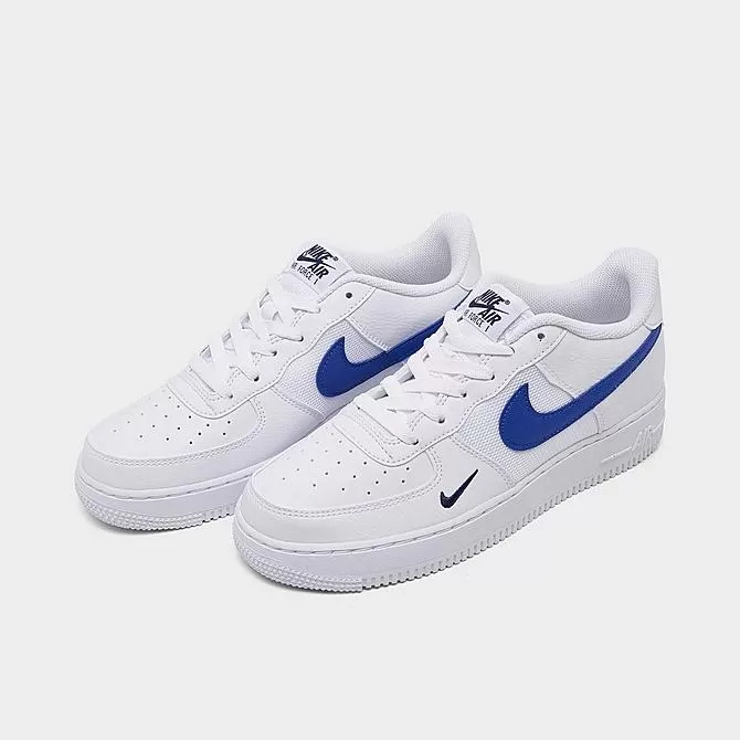 Big Kids' Nike Air Force 1 Casual Shoes White/Game Royal/Midnight Navy - FN3875 100 2 Big Kids' Nike Air Force 1 Casual Shoes White/Game Royal/Midnight Navy - FN3875 100 - Image 2