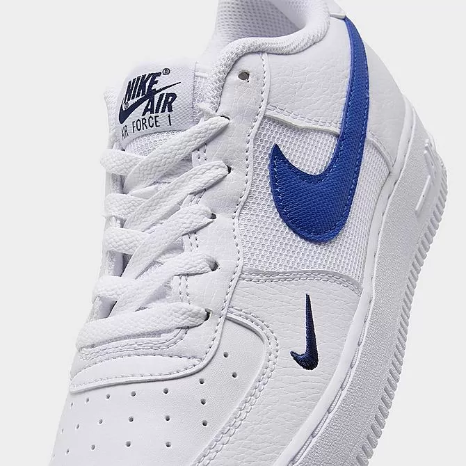 Big Kids' Nike Air Force 1 Casual Shoes White/Game Royal/Midnight Navy - FN3875 100 3 Big Kids' Nike Air Force 1 Casual Shoes White/Game Royal/Midnight Navy - FN3875 100 - Image 3